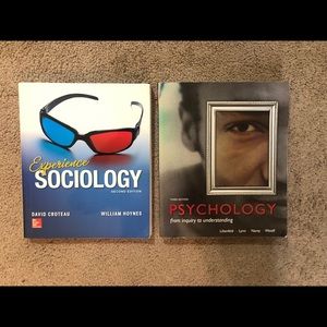 2 college level sociology and psychology books